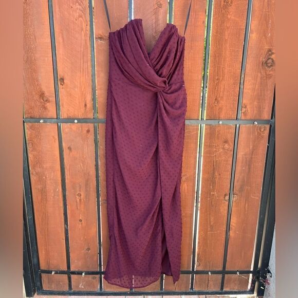 Katie May come on home clip dot dress sangria size M - Picture 2 of 7